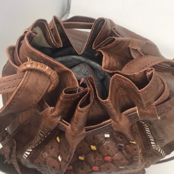 Vintage Tooled Leather Drawstring bag/purse - Picture 6 of 8